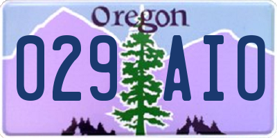 OR license plate 029AIO