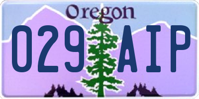 OR license plate 029AIP