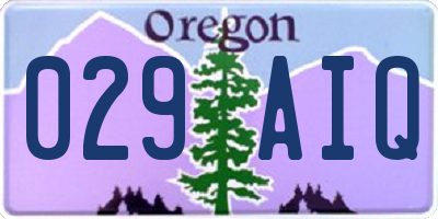 OR license plate 029AIQ