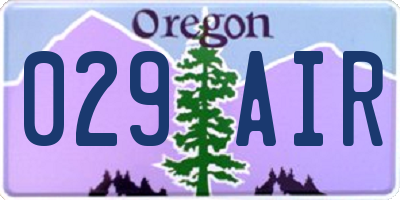 OR license plate 029AIR