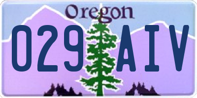OR license plate 029AIV