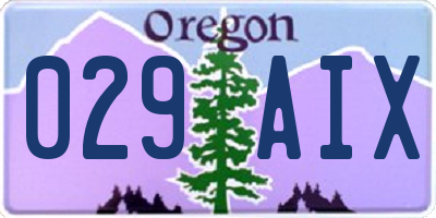 OR license plate 029AIX