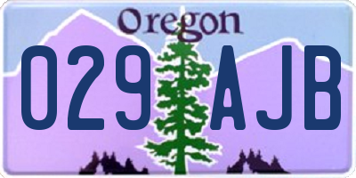 OR license plate 029AJB