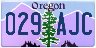 OR license plate 029AJC