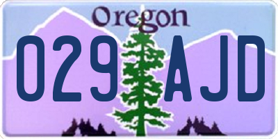 OR license plate 029AJD