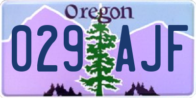 OR license plate 029AJF