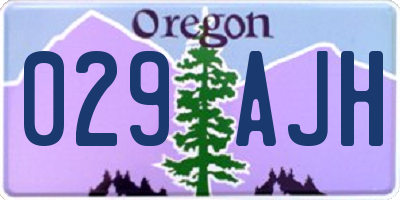 OR license plate 029AJH