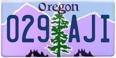 OR license plate 029AJI