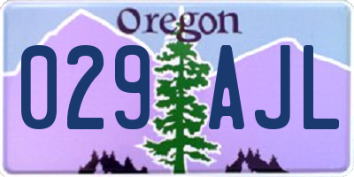 OR license plate 029AJL