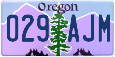OR license plate 029AJM