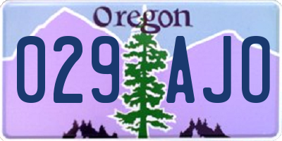 OR license plate 029AJO