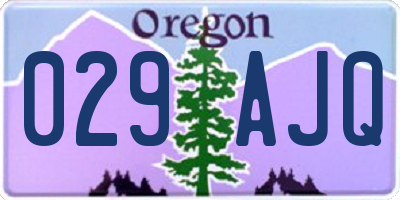 OR license plate 029AJQ