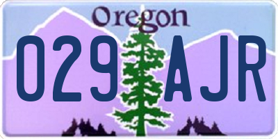OR license plate 029AJR
