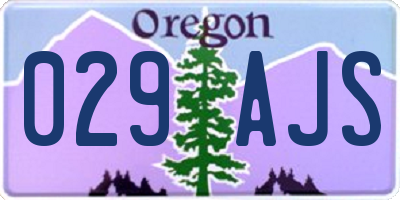 OR license plate 029AJS