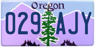 OR license plate 029AJY