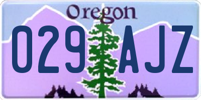 OR license plate 029AJZ