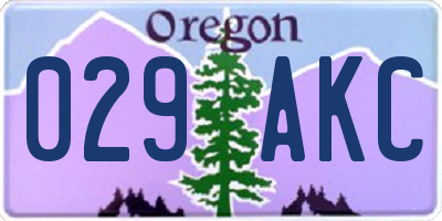 OR license plate 029AKC