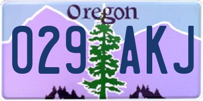 OR license plate 029AKJ