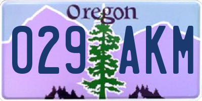 OR license plate 029AKM