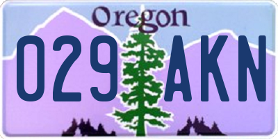 OR license plate 029AKN