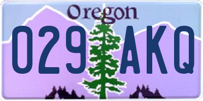 OR license plate 029AKQ