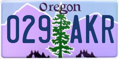 OR license plate 029AKR