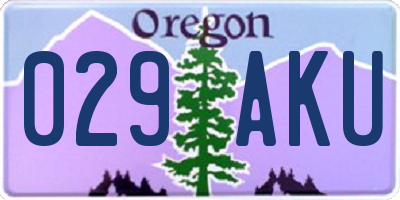 OR license plate 029AKU