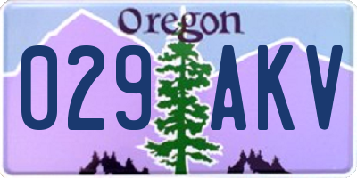 OR license plate 029AKV