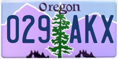 OR license plate 029AKX