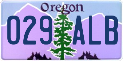 OR license plate 029ALB
