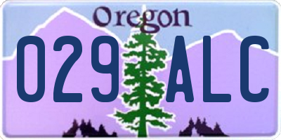 OR license plate 029ALC