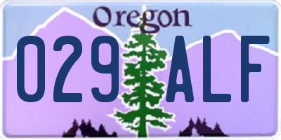 OR license plate 029ALF