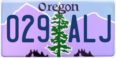 OR license plate 029ALJ