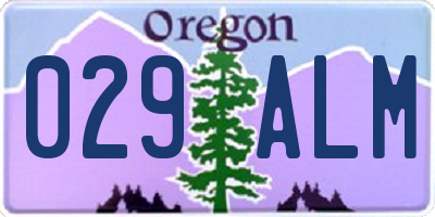 OR license plate 029ALM