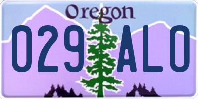 OR license plate 029ALO