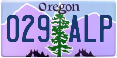 OR license plate 029ALP