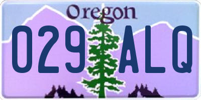 OR license plate 029ALQ