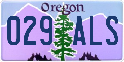 OR license plate 029ALS
