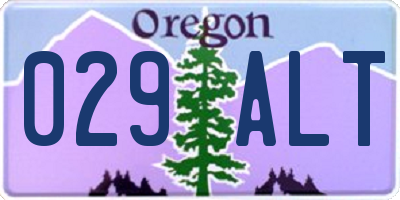 OR license plate 029ALT