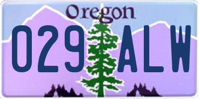 OR license plate 029ALW