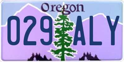 OR license plate 029ALY