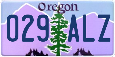 OR license plate 029ALZ