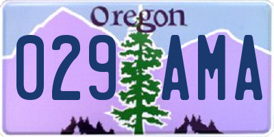 OR license plate 029AMA
