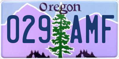 OR license plate 029AMF