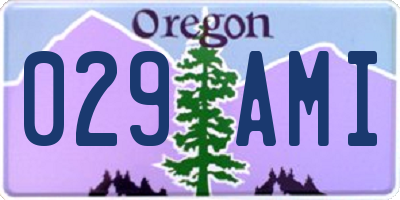 OR license plate 029AMI