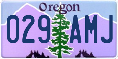 OR license plate 029AMJ