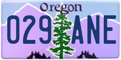 OR license plate 029ANE