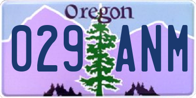 OR license plate 029ANM