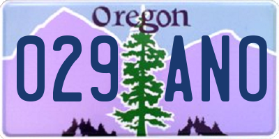 OR license plate 029ANO