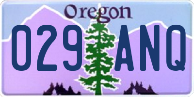 OR license plate 029ANQ